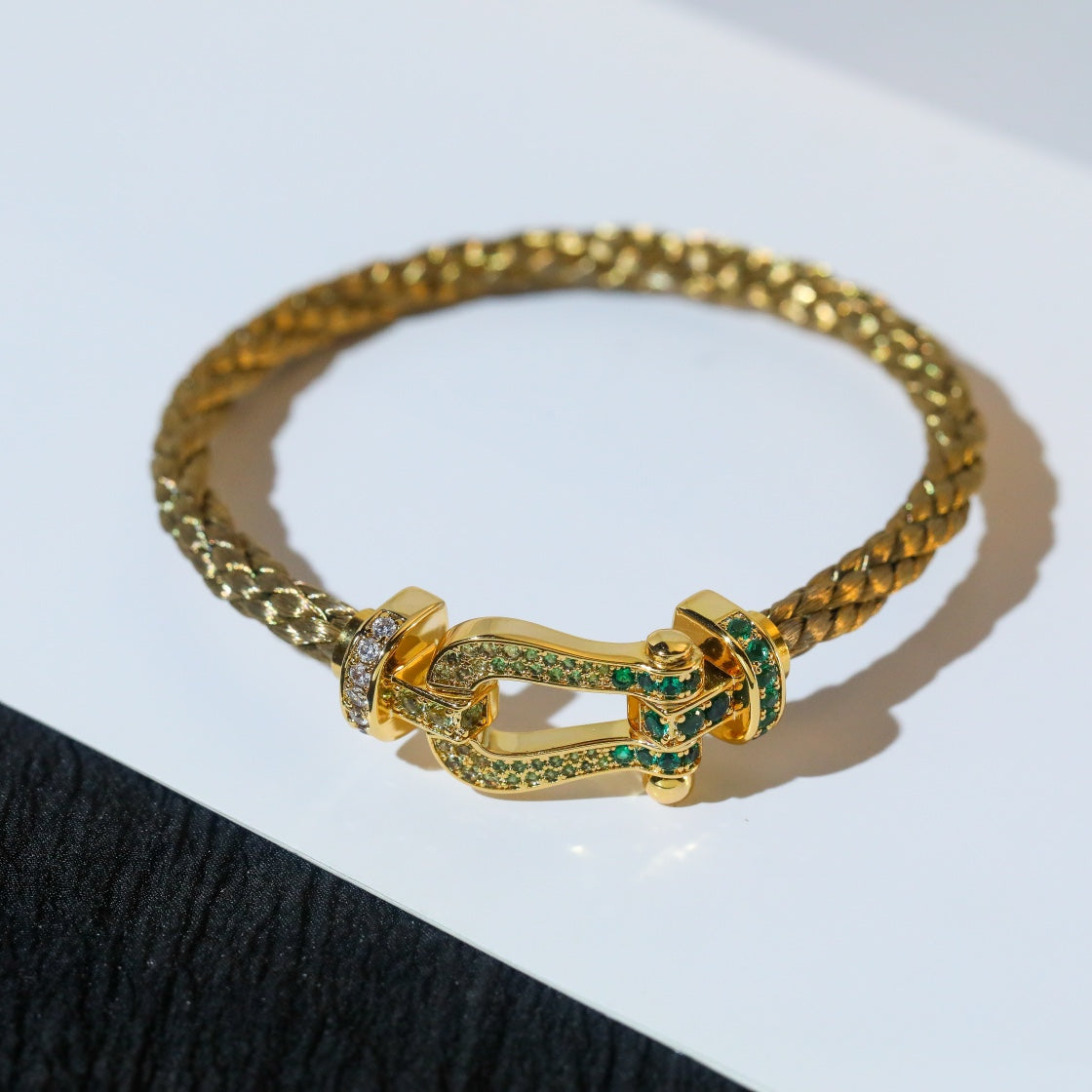 [Lumi Jewels]FORCE 10 GOLD GREEN DIAMOND PAVED