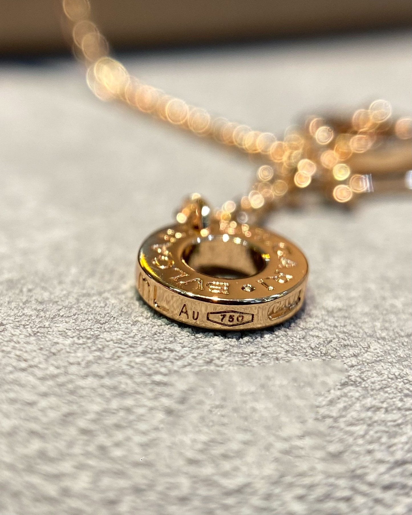 [Lumi Jewels]DREAM MOP DIAMOND PAVED PINK GOLD NECKLACE