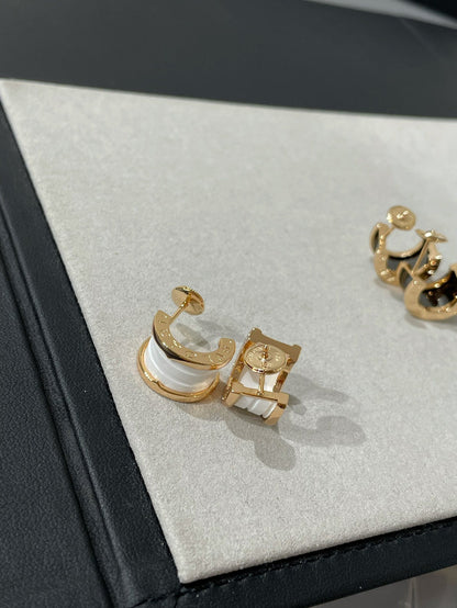 [Lumi Jewels]ZERO 1 PINK GOLD CERAMIC EARRINGS
