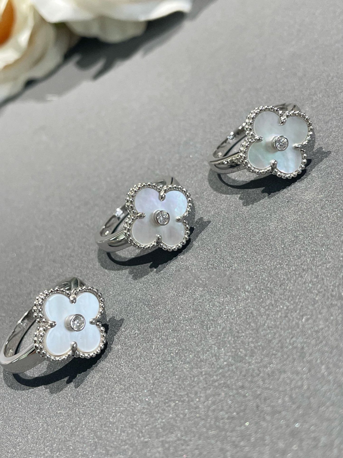 [Lumi Jewels]CLOVER SILVER MOP DIAMOND RING