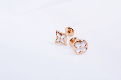 [Lumi Jewels]STAR AND SUN PINK GOLD MOP STUD EARRINGS