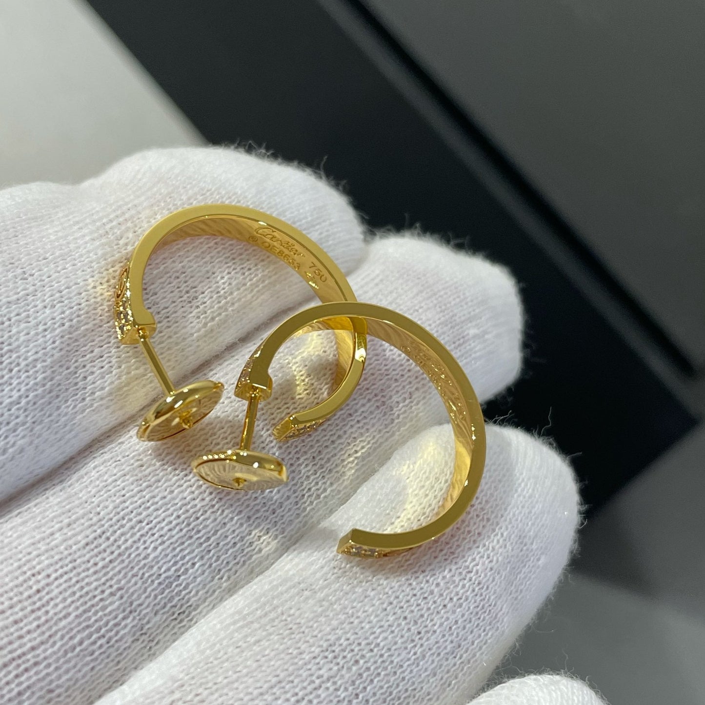 [Lumi Jewels]LOVE DIAMOND GOLD HOOP EARRINGS