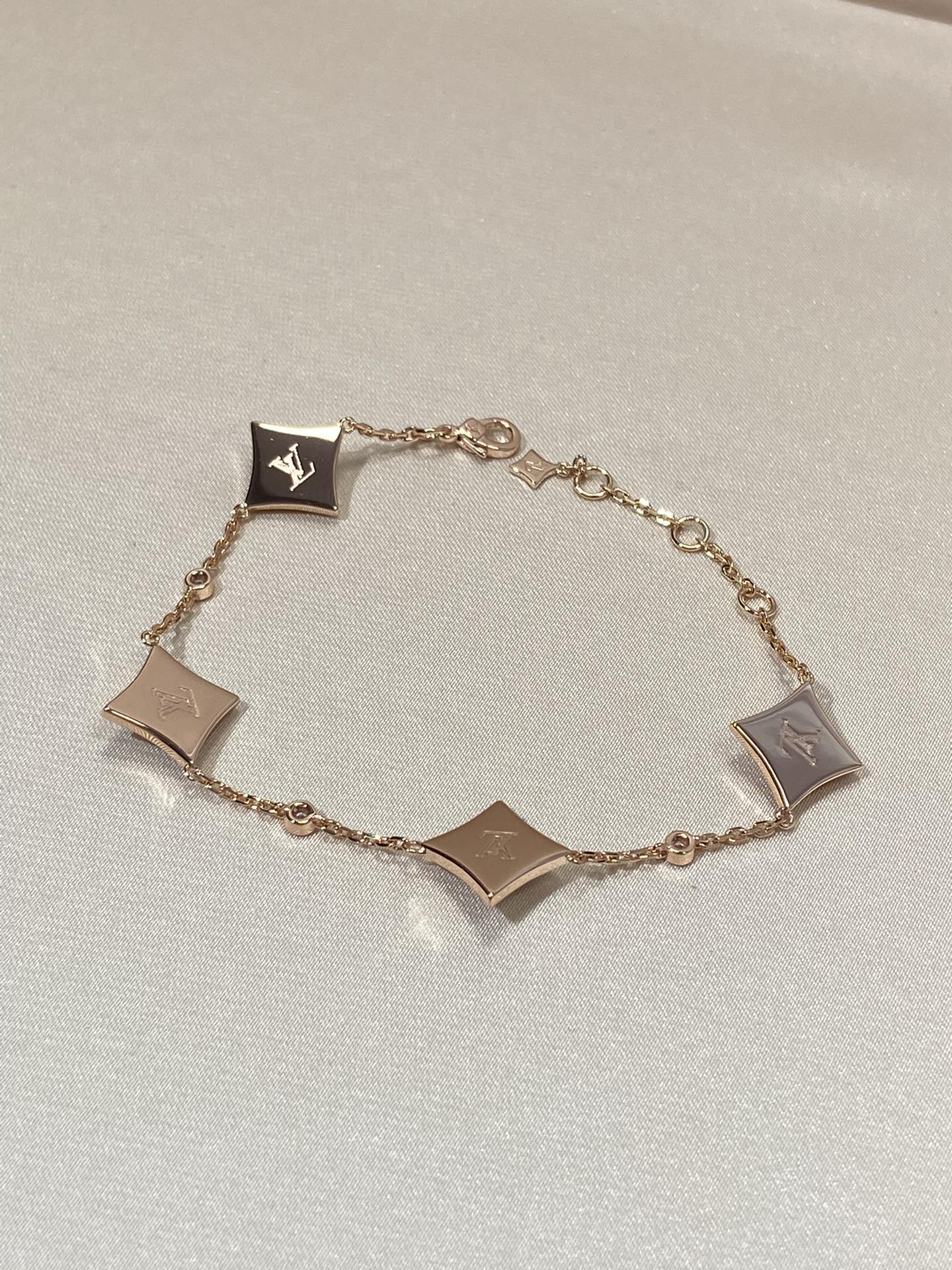 [Lumi Jewels]STAR 4 MOTIF MOP DIAMOND PINK GOLD BRACELET