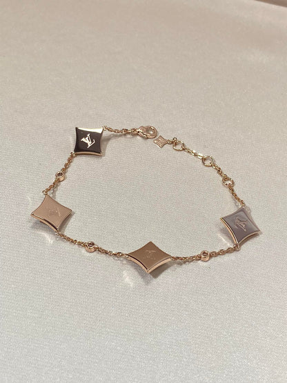 [Lumi Jewels]STAR 4 MOTIF MOP DIAMOND PINK GOLD BRACELET