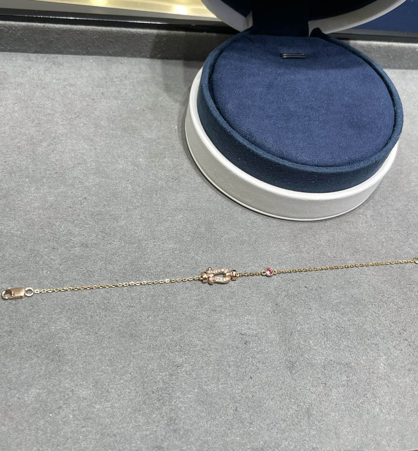 [Lumi Jewels]FORCE 10 DIAMOND CHAIN LINK PINK GOLD BRACELET