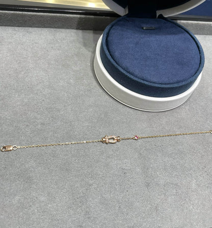 [Lumi Jewels]FORCE 10 DIAMOND CHAIN LINK PINK GOLD BRACELET