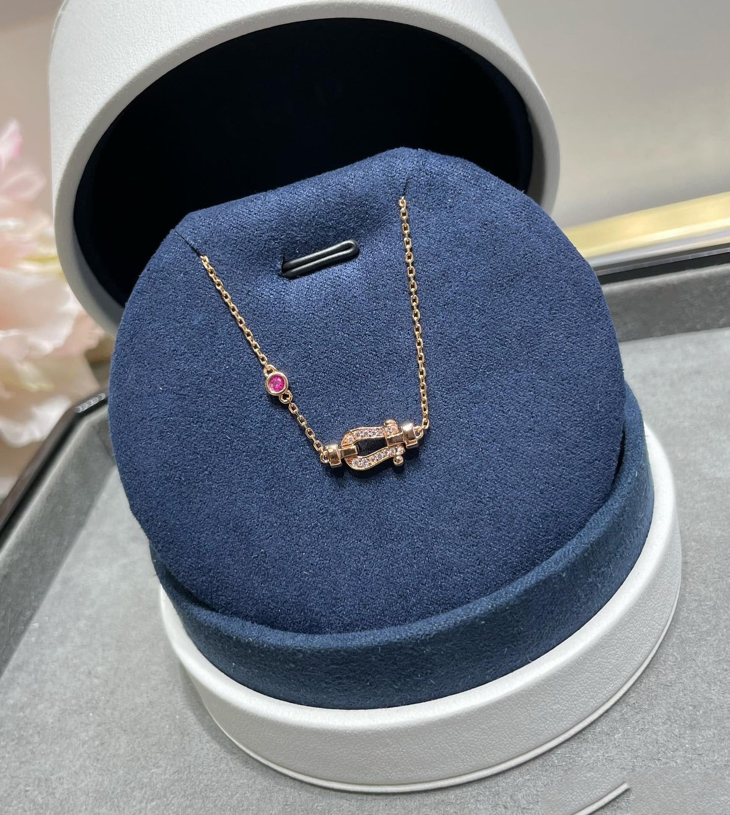 [Lumi Jewels]FORCE 10 DIAMOND CHAIN LINK PINK GOLD BRACELET