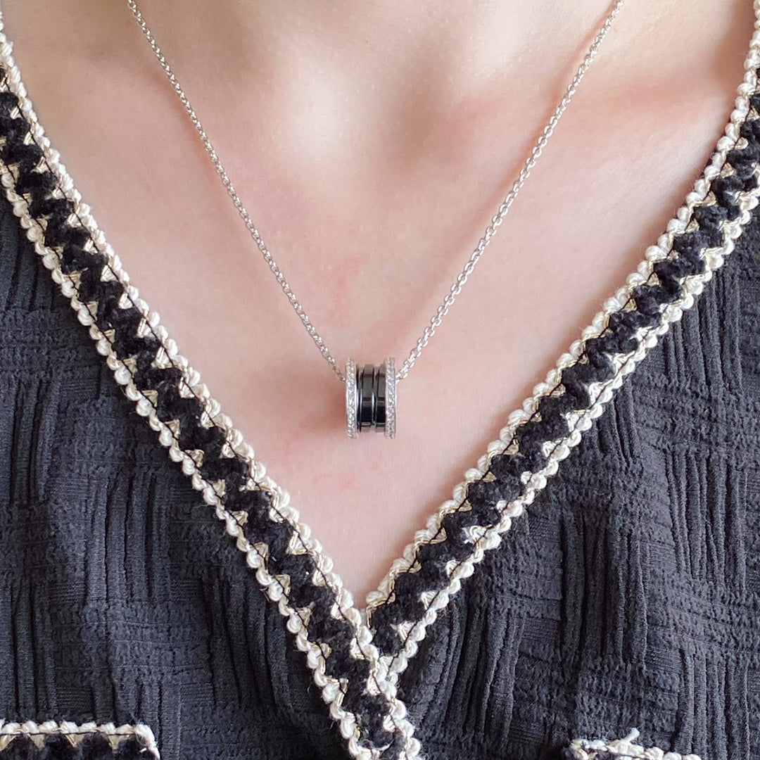 [Lumi Jewels]ZERO 1 DIAMOND CERAMIC NECKLACE