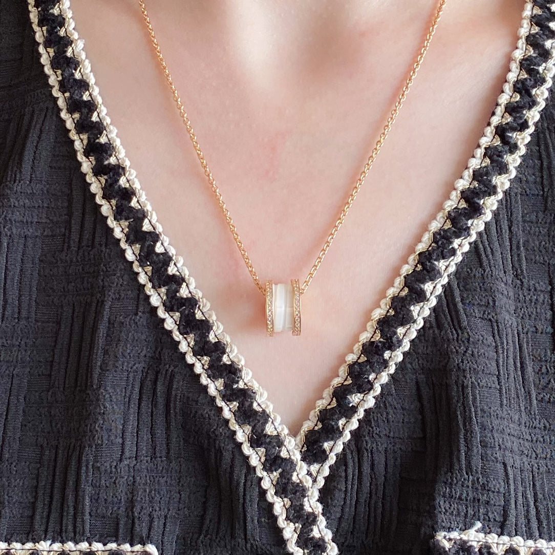 [Lumi Jewels]ZERO 1 DIAMOND CERAMIC NECKLACE