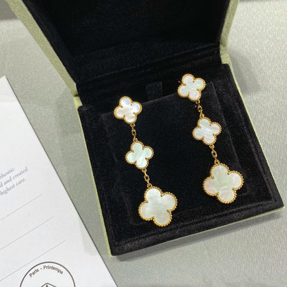 [Lumi Jewels]CLOVER MOP 3 MOTIFS GOLD EARRINGS