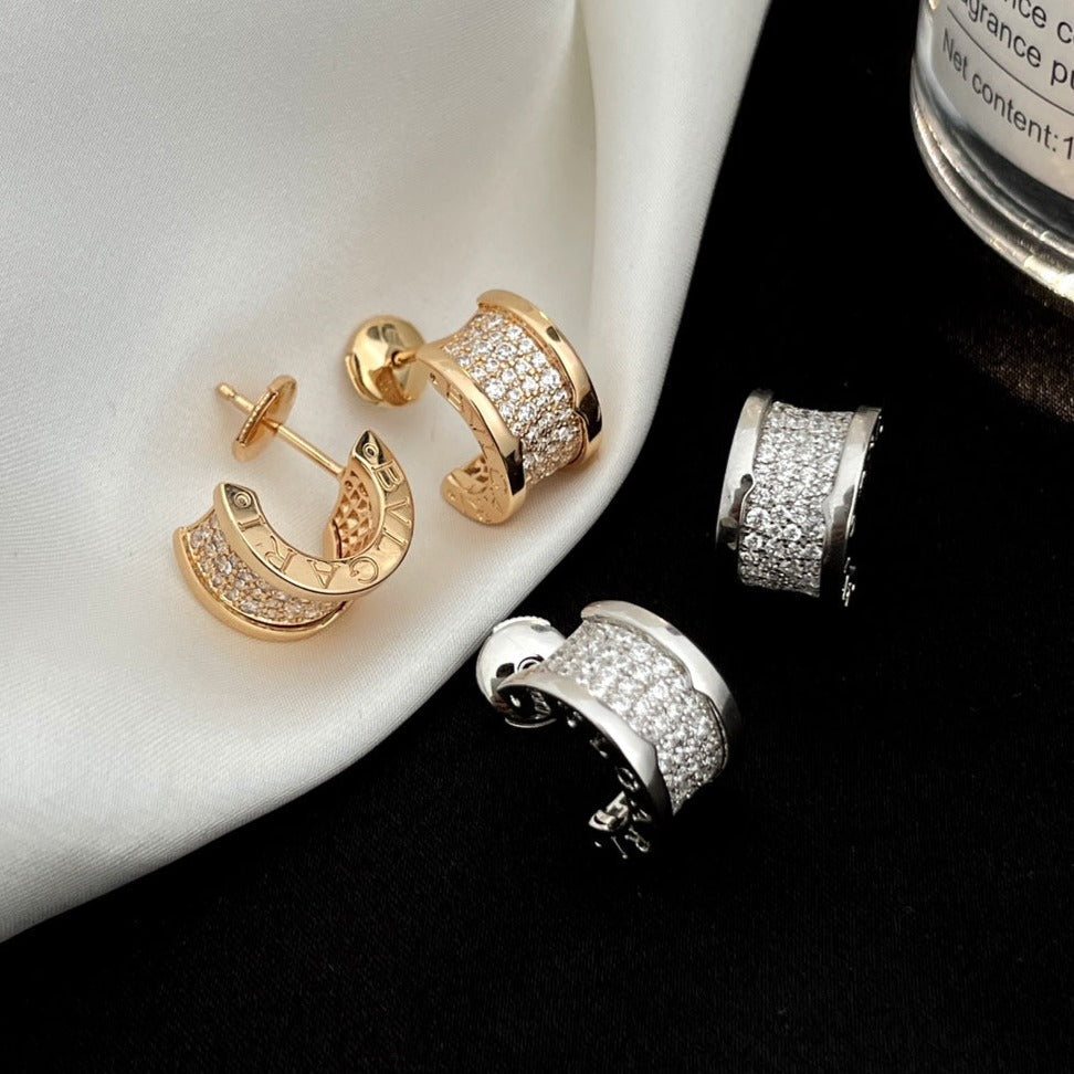[Lumi Jewels]ZERO 1 DIAMOND PAVED EARRINGS