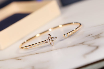[Lumi Jewels]IDYLLE GOLD OPEN BRACELET DIAMOND PAVED