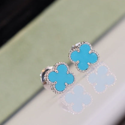 [Lumi Jewels]PUCES D'OREILLES CLOVER MINI TURQUOISE EN ARGENT