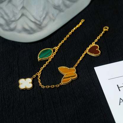[Lumi Jewels]LUCKY SPRING 5 MOTIF GOLD BRACELET
