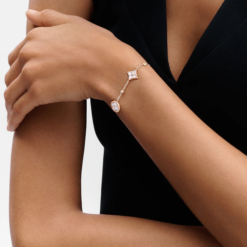 [Lumi Jewels]STAR AND SUN 4 MOTIF WHITE MOP PINK GOLD BRACELET