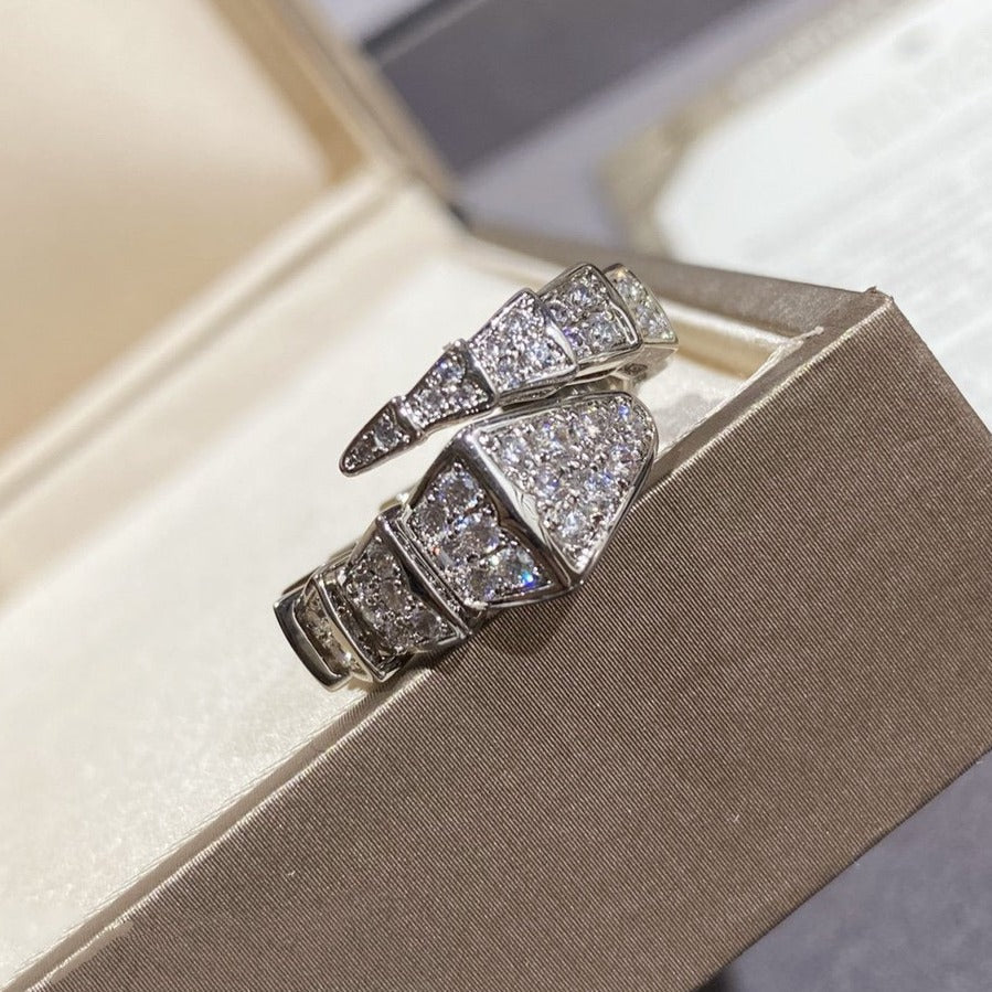 [Lumi Jewels]SERPENTI LARGE RING SILVER DIAMOND PAVED