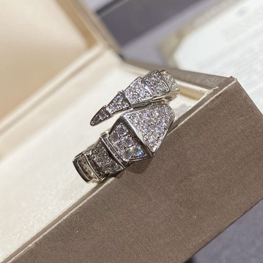 [Lumi Jewels]SERPENTI LARGE RING SILVER DIAMOND PAVED