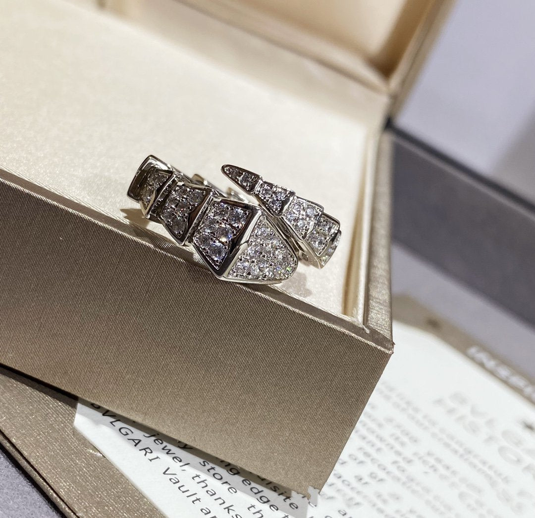 [Lumi Jewels]SERPENTI LARGE RING SILVER DIAMOND PAVED