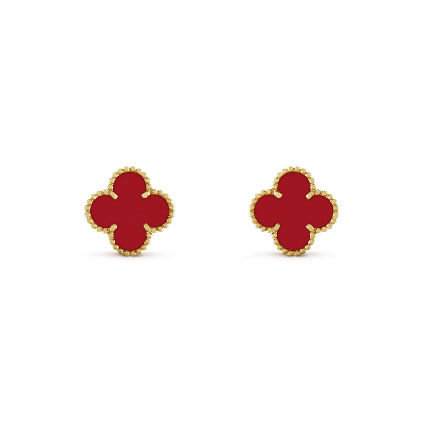 [Lumi Jewels]CLOVER MINI 9.5MM CARNELIAN EARRINGS