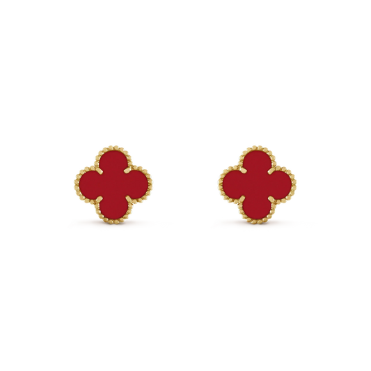 [Lumi Jewels]CLOVER MINI 9.5MM CARNELIAN EARRINGS