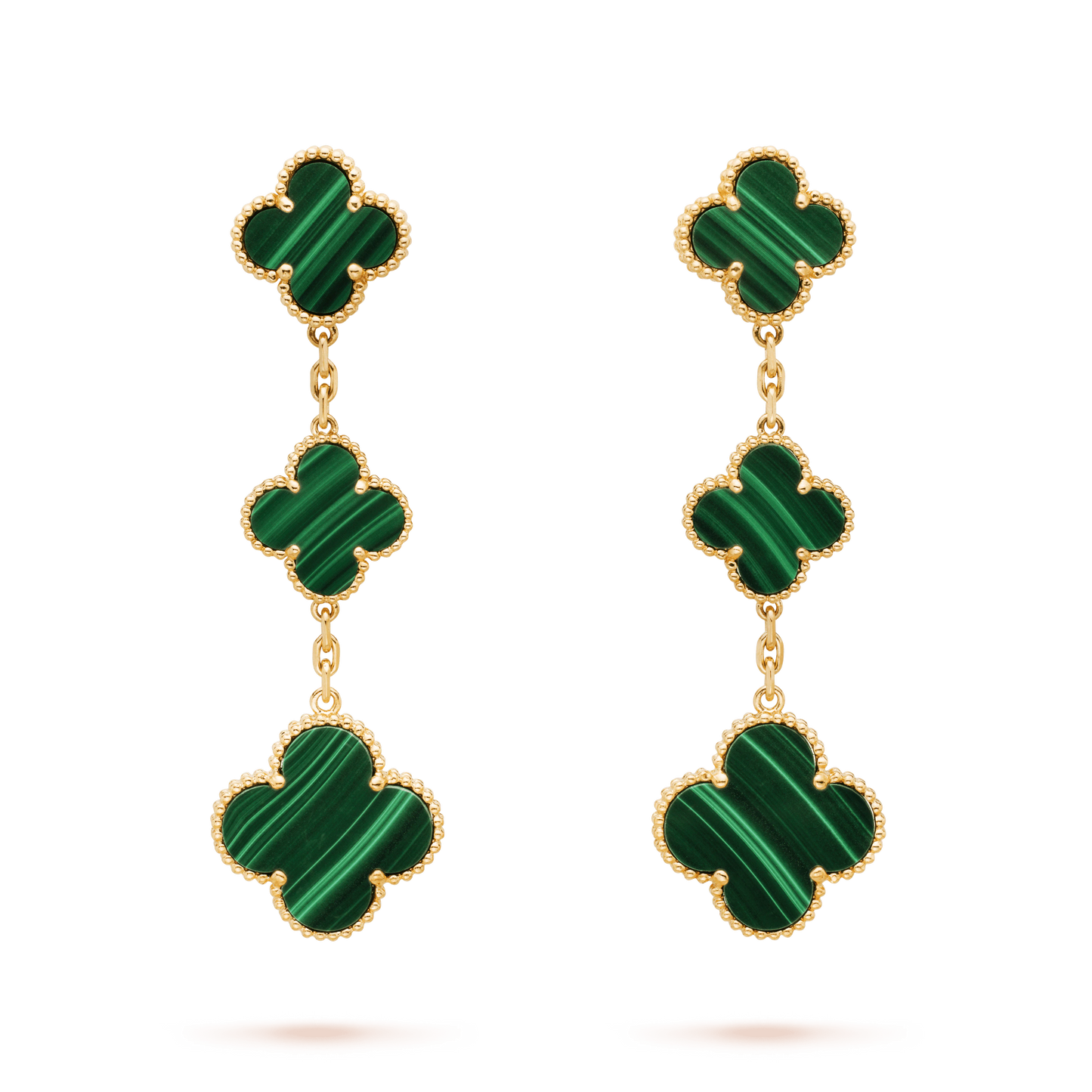 [Lumi Jewels]CLOVER MALACHITE 3 MOTIFS GOLD