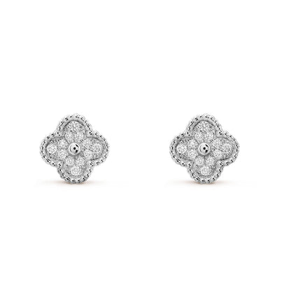 [Lumi Jewels]PUCES D'OREILLES MINI TRÈFLE DIAMANT