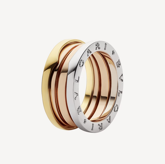 [Lumi Jewels]ZERO 1 THREE-BAND ROSE WHITE AND YELLOW RING