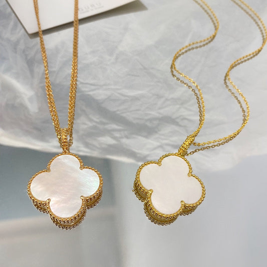 [Lumi Jewels]CLOVER 25MM MOP LARGE PENDANT NECKLACE