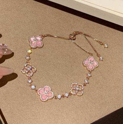 [Lumi Jewels]CLOVER 5 MOTIF PINK BLUE RED WHITE BRACELET