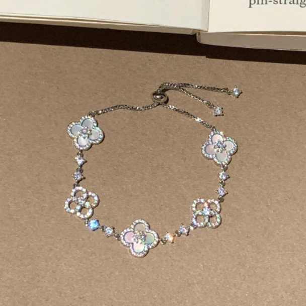 [Lumi Jewels]CLOVER 5 MOTIF PINK BLUE RED WHITE BRACELET