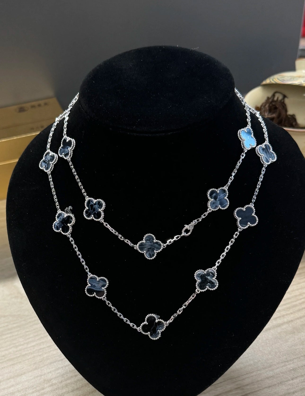 [Lumi Jewels]CLOVER 20 MOTIFS BIDE STONE NECKLACE