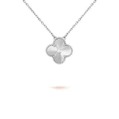 [Lumi Jewels]CLOVER COLLIER DIAMANT LASER 15MM ARGENT