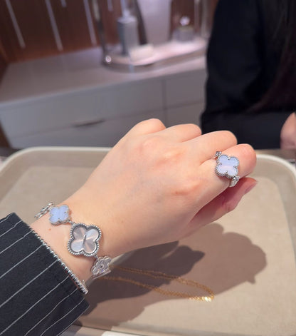 [Lumi Jewels]CLOVER RIVERSIBLE PURPLE CHALCEDONY RING