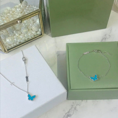 [Lumi Jewels]BUTTERFLY TURQUOISE BUTTERFLY BRACELET SILVER