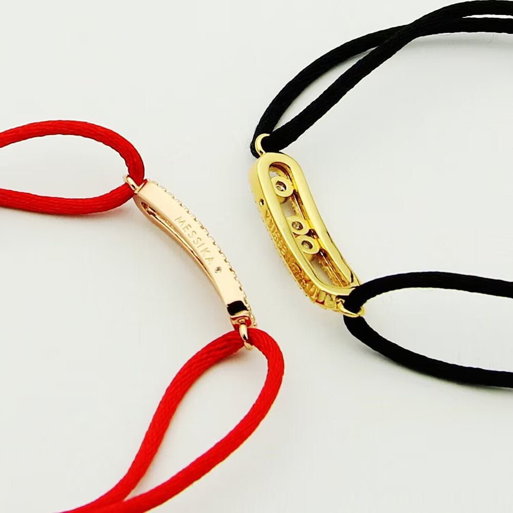 [Lumi Jewels]Messika Care(s) pink cord pav¨¦ bracelet