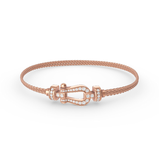 [Lumi Jewels]FORCE SMALL HORSESHOE  DIAMOND CHAIN ROPE BRACELET
