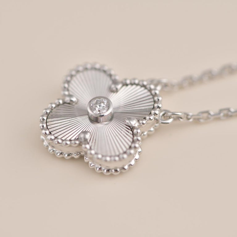 [Lumi Jewels]CLOVER COLLIER DIAMANT LASER 15MM ARGENT