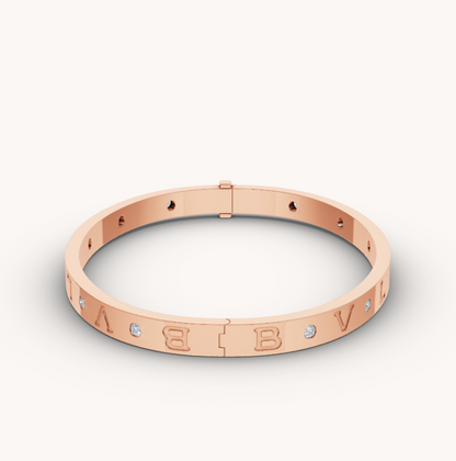 [Lumi Jewels]BRACELET ZERO 1 OR ROSE 12 DIAMANTS