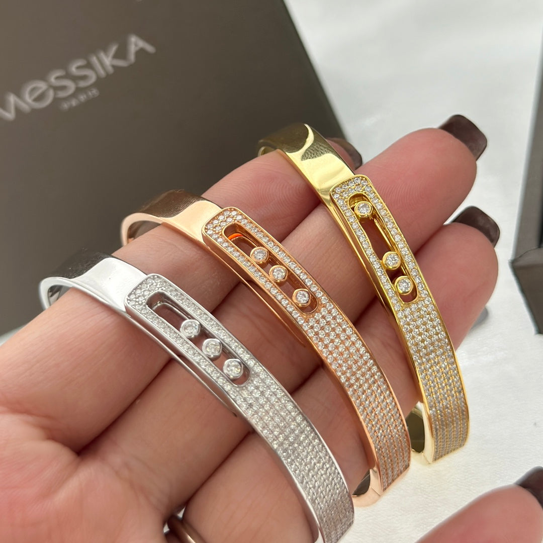 [Lumi Jewels]Move Noa Rose Gold Pav¨¦ Diamond Bangle Bracelet