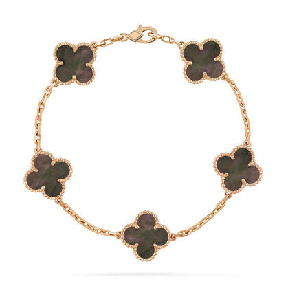 [Lumi Jewels]CLOVER 5 MOTIF GRAY MOP  BRACELET