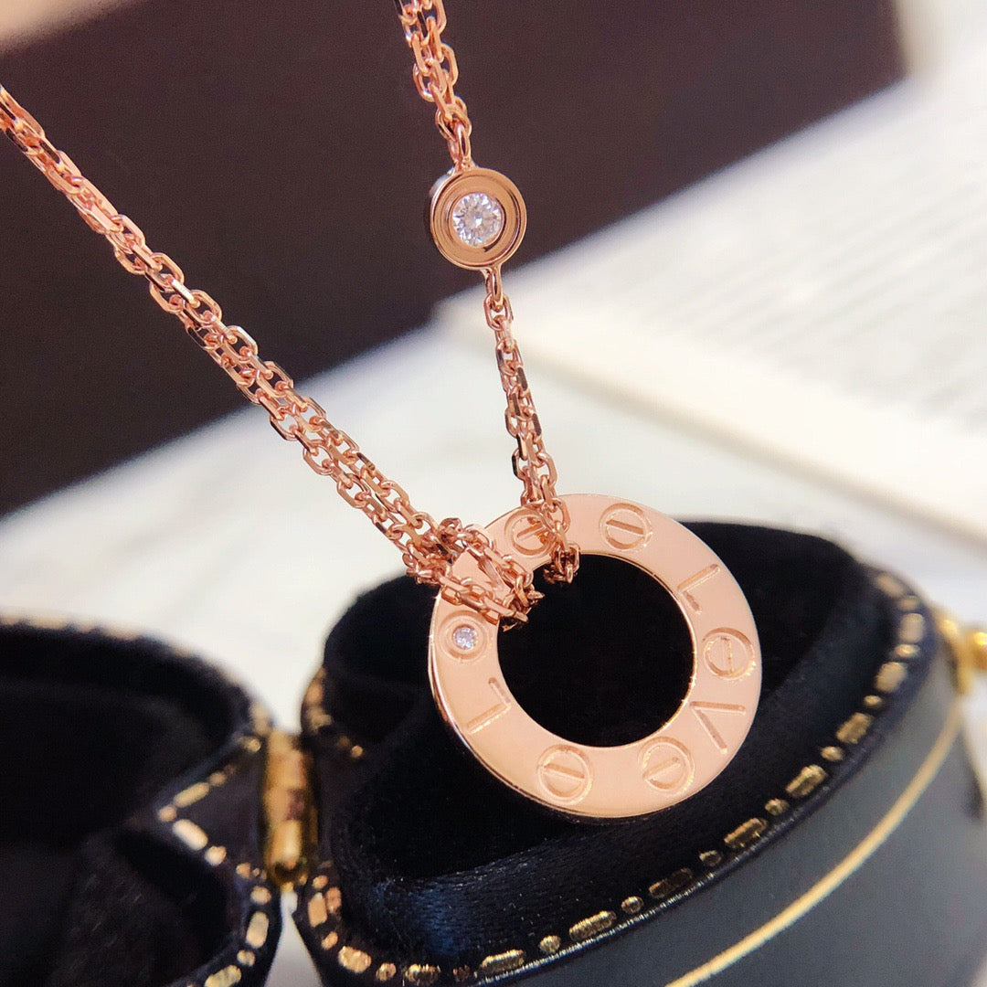 [Lumi Jewels]LOVE NECKLACE 16MM 2 DIAMONDS