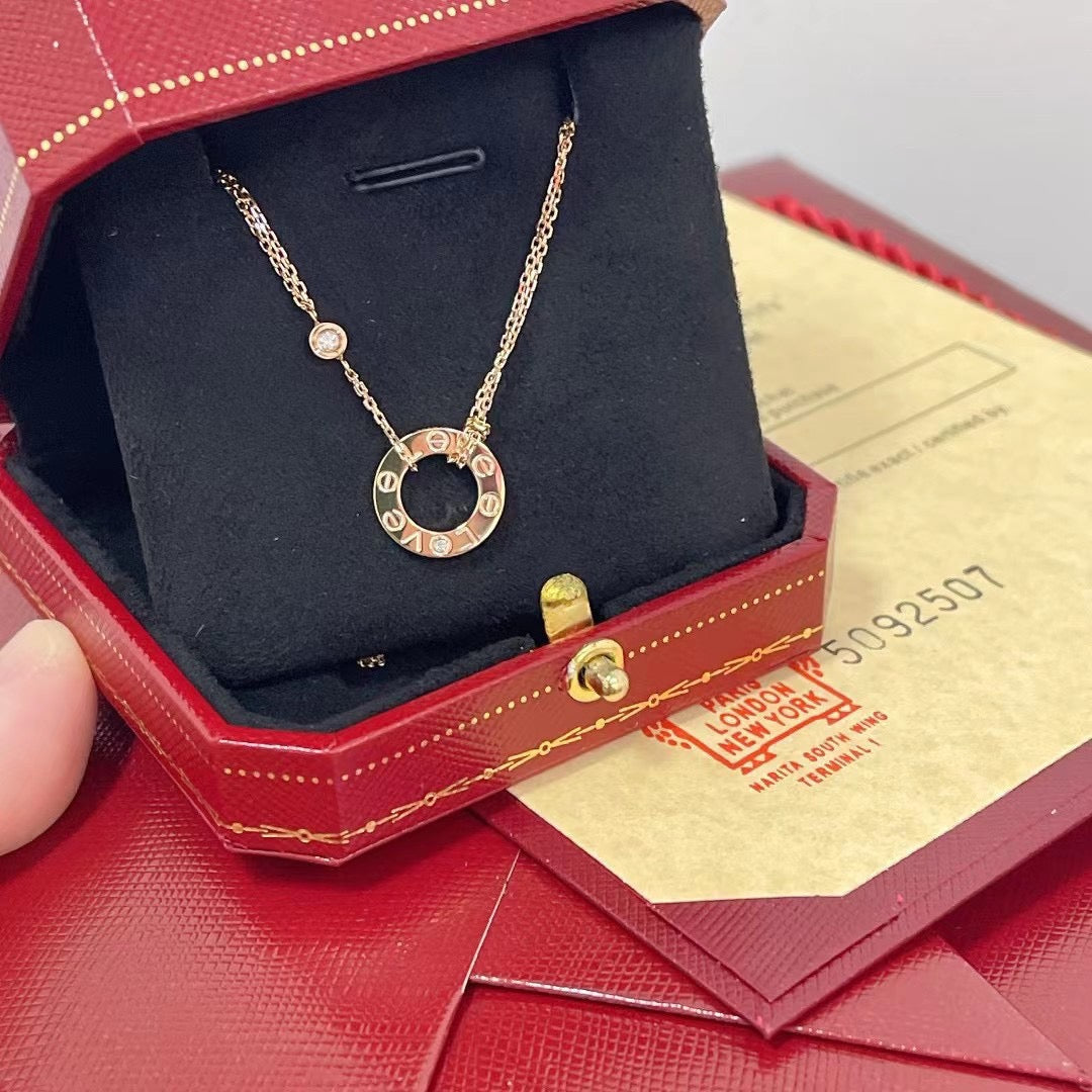 [Lumi Jewels]LOVE NECKLACE 16MM 2 DIAMONDS