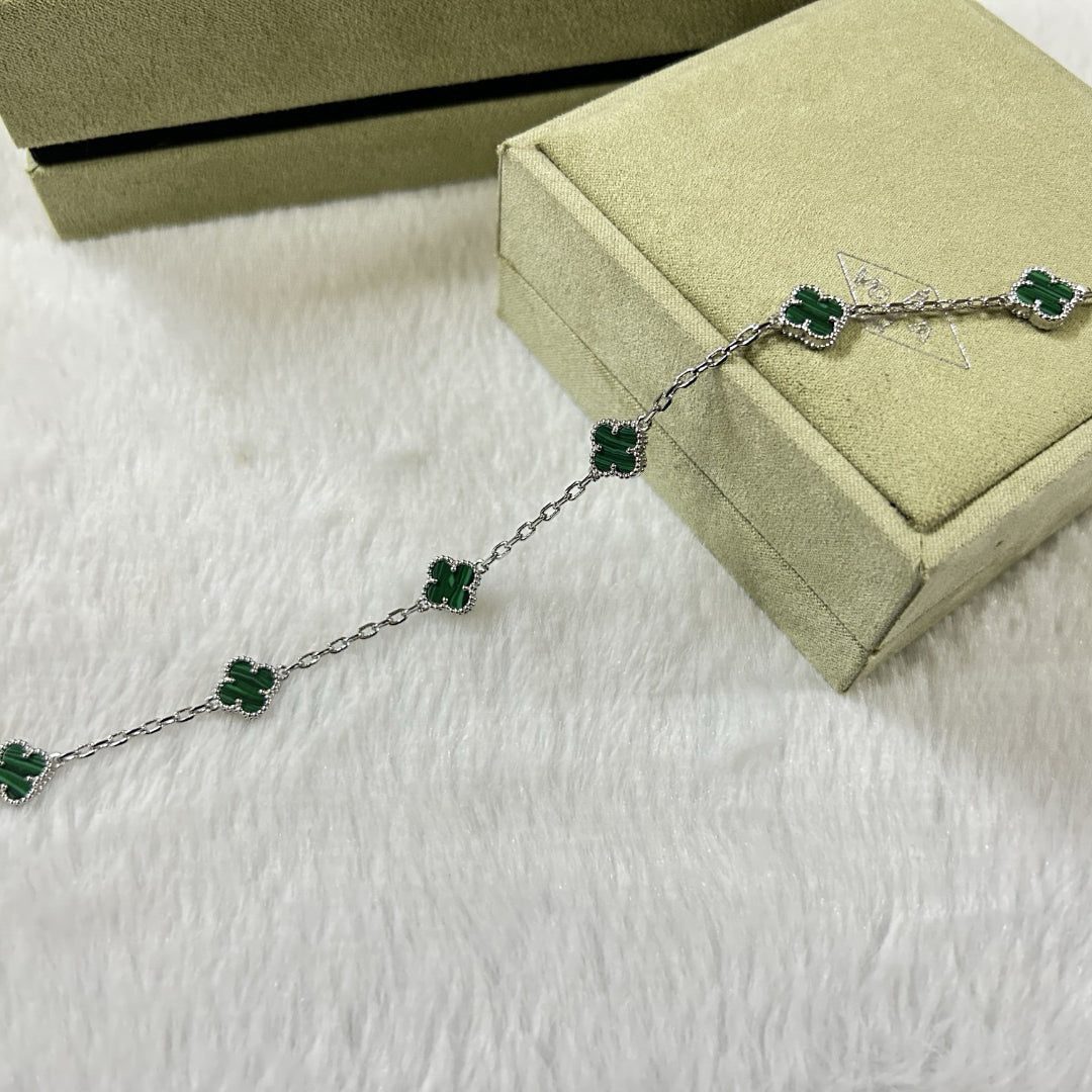 [Lumi Jewels]CLOVER 6 MOTIF MALACHITE BRACELET