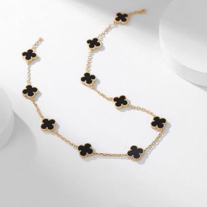 [Lumi Jewels]CLOVERS THE 10-MOTIFS ONYX NECKLACE