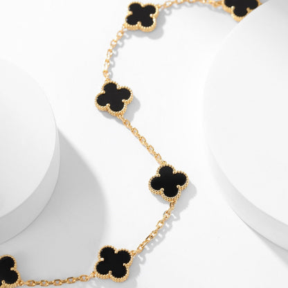 [Lumi Jewels]CLOVERS THE 10-MOTIFS ONYX NECKLACE