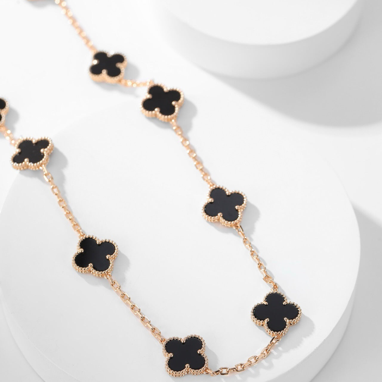 [Lumi Jewels]CLOVERS THE 10-MOTIFS ONYX NECKLACE