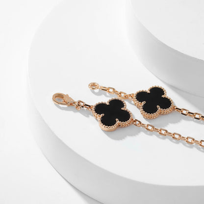 [Lumi Jewels]CLOVERS THE 10-MOTIFS ONYX NECKLACE