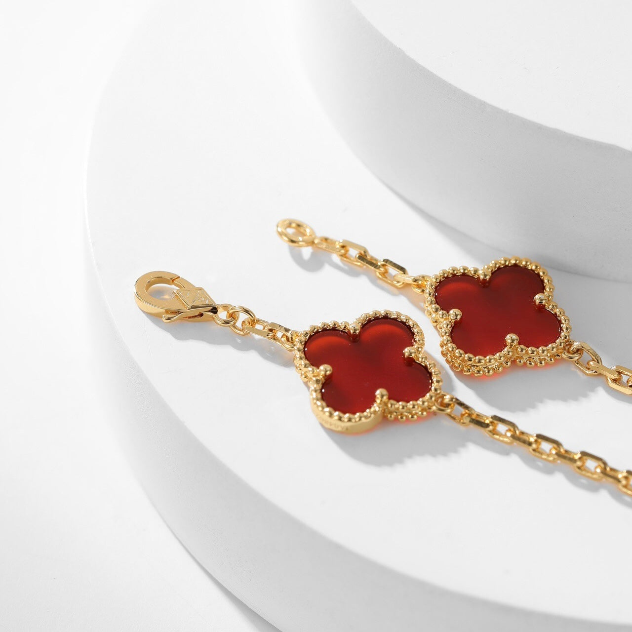 [Lumi Jewels]CLOVERS THE  10-MOTIFS CARNELIAN NECKLACE