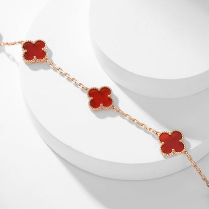 [Lumi Jewels]CLOVERS THE  10-MOTIFS CARNELIAN NECKLACE