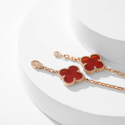 [Lumi Jewels]CLOVERS THE  10-MOTIFS CARNELIAN NECKLACE
